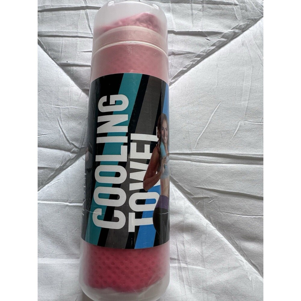 Cooling Gym Towel Pink PVA Lightweight Reusable 13 x 33 in Chemical Free